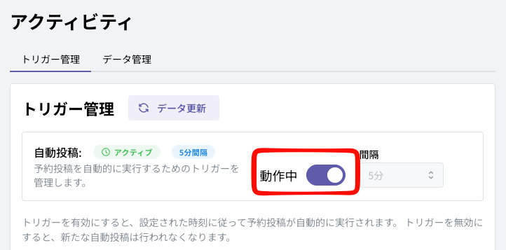動作中