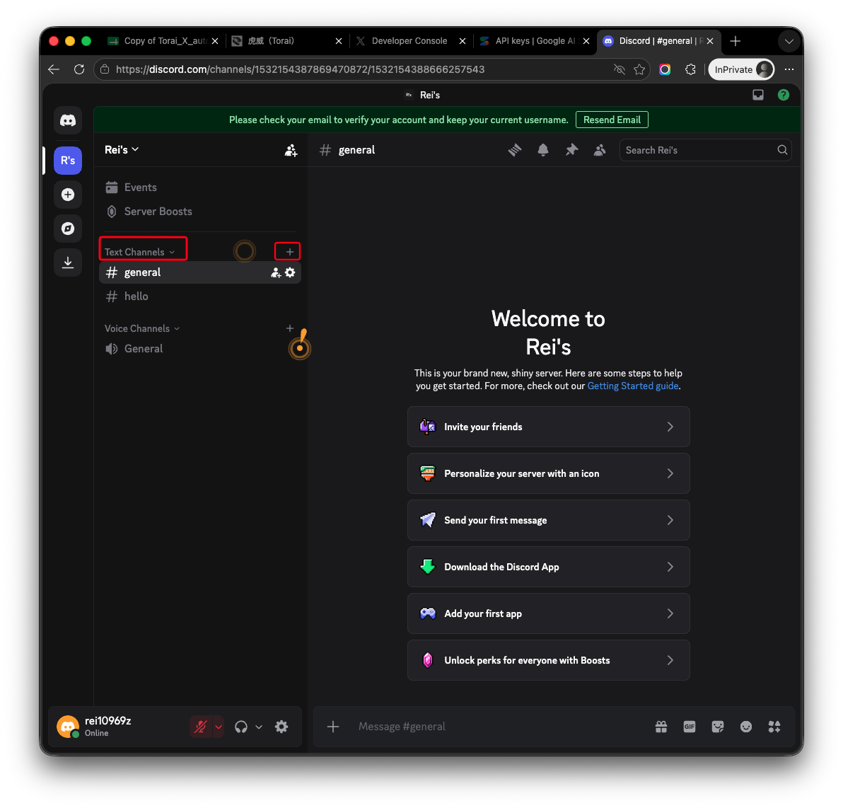 Add a text channel