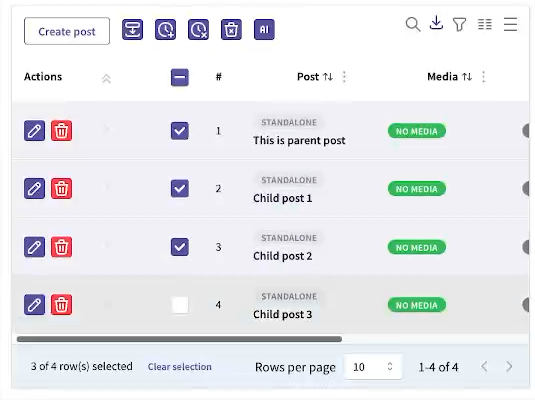 Select the posts to include in the thread