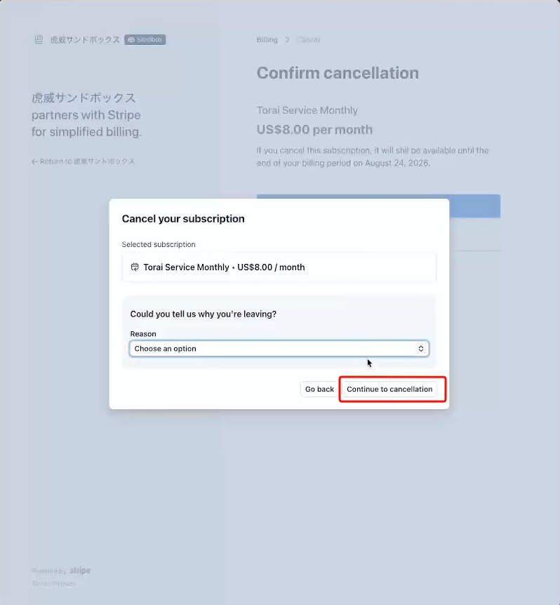 Cancellation reason
