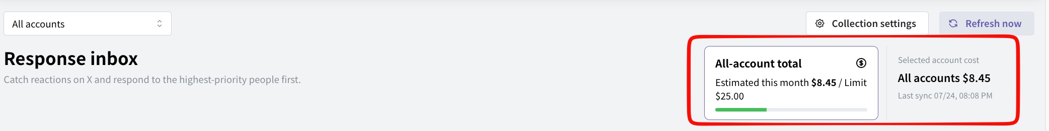 Estimated X API cost