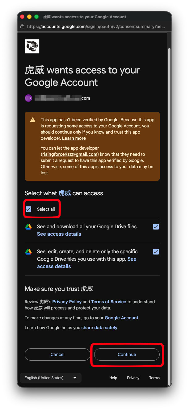 Connect a Google Account